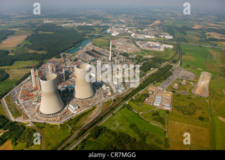 Luftbild, Steinkohle-Kraftwerk, Kraftwerk Kraftwerk Westfalen, RWE Power, Uentrop, Ruhrgebiet Stockfoto
