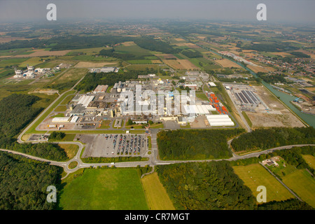 Luftbild, DuPont Building und einem kombinierten Gas-Dampf-Kraftwerk Uentrop, Hamm, Ruhrgebiet, Nordrhein-Westfalen Stockfoto