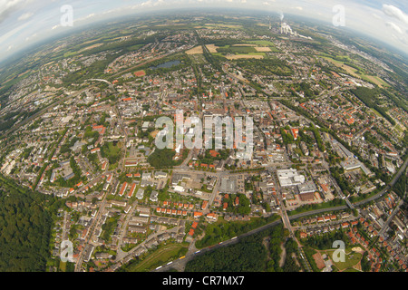 Luftaufnahme, fisheye erschossen, Gladbeck Stadtzentrum, Ruhrgebiet, Nordrhein-Westfalen, Deutschland, Europa Stockfoto
