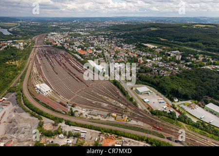 Luftbild, Güterbahnhof, Vorhalle District, Hagen, Ruhr und Umgebung, Nordrhein-Westfalen, Deutschland, Europa Stockfoto