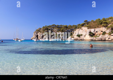 Spanien, Balearen, Cala Macarella Strand Stockfoto