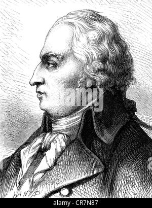 Gerle, Antoine Christophe, 25.10.1736 - 17.11.1801, französischer Geistlicher und Journalist, Porträt, Holzgravur, 19. Jahrhundert, Stockfoto