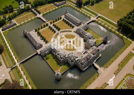 Luftaufnahme, Schloss Nordkirchen Schloss, ein Wasserschloss mit einem barocken Park, Münsterland, Nordrhein-Westfalen Stockfoto