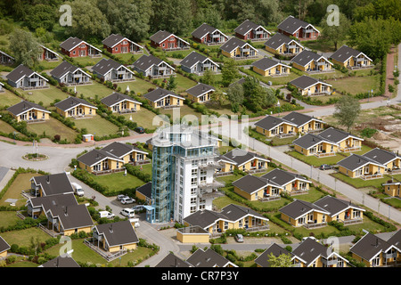 Luftbild, Ferienwohnungen (FeWos), Claassee, Rechlin, Landkreis Müritz, Mecklenburg-Western Pomerania, Deutschland, Europa Stockfoto