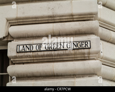 Land der grünen Ingwer Straßenschild bestbewerteten Yorkshire UK Stockfoto