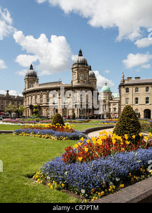 Maritime Museum und Rathaus von Queens Gardens Kingston-upon-Hull Yorkshire UK Stockfoto