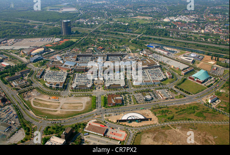 Luftbild, Neue Mitte Bezirk, Centro Entwicklung, Bau, Oberhausen, Ruhr Gasometer Bereich, North Rhine-Westphalia Stockfoto