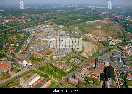 Luftbild, Neue Mitte Bezirk, Centro Entwicklung, Bau, Oberhausen, Ruhr Gasometer Bereich, North Rhine-Westphalia Stockfoto