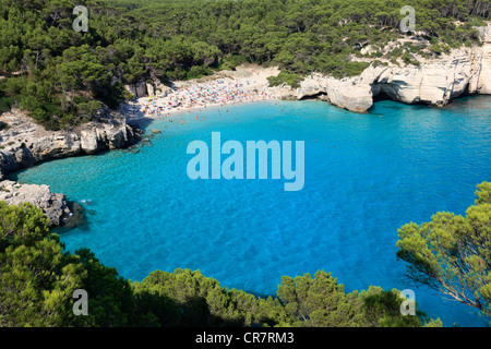 Spanien, Balearen, Menorca, Cala Mitjana Stockfoto