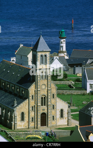 Frankreich, Finistere, Iroise Sea, Ile de Sein, die Pointe du Raz (Luftbild) Stockfoto