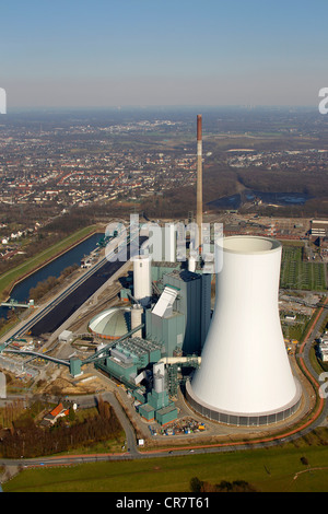 Luftaufnahme, Kohle Kraftwerk Walsum, Evonik STEAG-Kraftwerk, Rhein, Region Ruhrgebiet, Nordrhein Westfalen Stockfoto