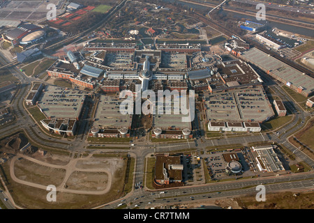 Luftbild, Erweiterung des Centro Oberhausen Mall, C und O Erweiterung, Eingangsbereich, Oberhausen, Ruhrgebiet Region Stockfoto