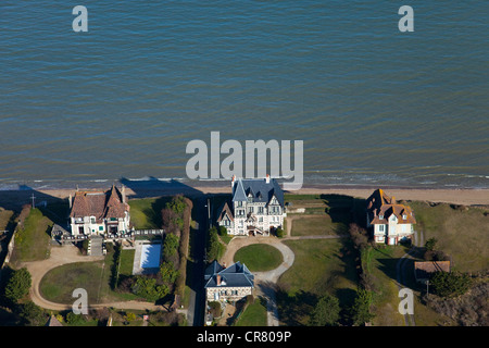 Basse-Normandie, Calvados (14), Cabourg, Frankreich, Le Hôme, Villen Balnéaires (Vue Aérienne) Stockfoto