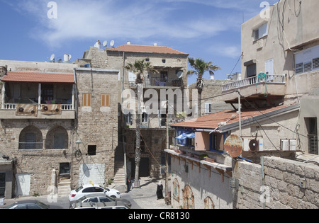 Wohnungen in der Altstadt von Akko, Israel Stockfoto