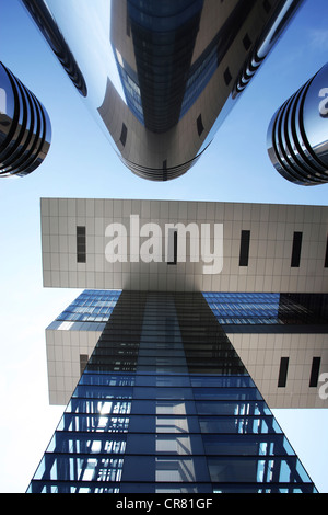 Hafen von moderner Architektur, Kranhaus, Kranhaus Rheinauhafen, Köln, Nordrhein-Westfalen, Deutschland, Europa Stockfoto