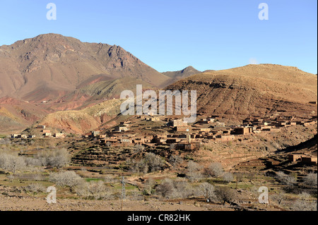 Dorf am Tizi n'Tichka übergeben, hoher Atlas, Marokko, Maghreb, Nordafrika, Afrika Stockfoto