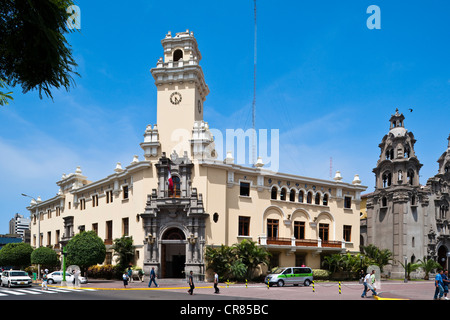 Peru, Lima, Altstadt UNESCO-Weltkulturerbe, Viertel Miraflores, das Rathaus Stockfoto