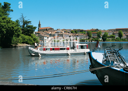 Frankreich, Aude, Castelnaudary, Great Basin am Canal du Midi Stockfoto