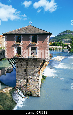 Frankreich, Aveyron, Millau, die alte Mühle am Fluss Tarn Stockfoto