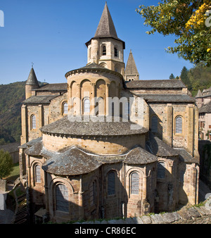 Frankreich, Aveyron, Conques, gekennzeichnet Les Plus Beaux Dörfer de France, stoppen auf Way of St. James, UNESCO Welterbe, die Stockfoto