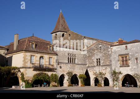 Frankreich, Dordogne, Monpazier, gekennzeichnet Les Plus Beaux Dörfer de France (The Most schöne Dörfer von Frankreich) Stockfoto
