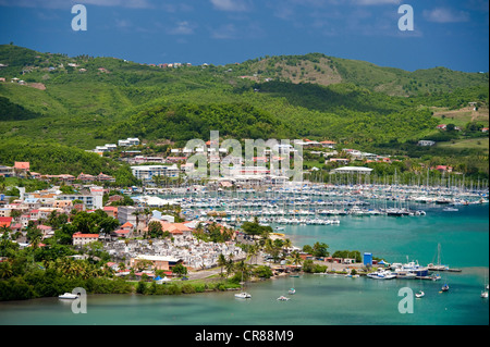 France, Martinique (Französische Antillen), Marin Bucht betrachtet von Morne Gommier Stockfoto