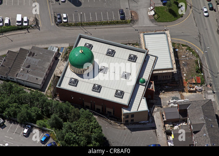 Luftaufnahme einer neuen Moschee in Oldham Stockfoto