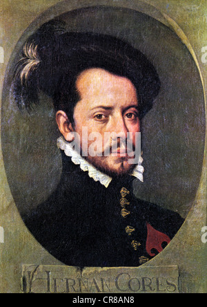 Cortes, Hernan, 1485 - 2.12.1547, Spanischer Konquistador, Portrait, Malerei, 16. Jahrhundert, Artist's Urheberrecht nicht gelöscht werden Stockfoto