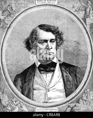 Sumner, Charles, 6.1.11.11.3.1874, US-amerikanischer Politiker (Whig / Dem. / Rep.), US-Senator aus Massachusetts von 1851 - 1874, Porträt, Holzgravur, Ende des 19. Jahrhunderts, Stockfoto