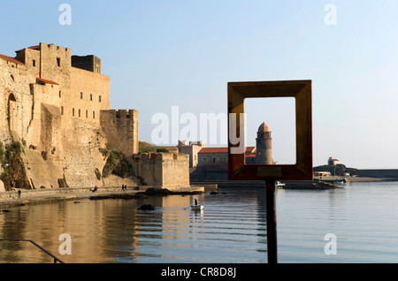 Frankreich, vom Pyrenäen Orientales, Collioure, Kirche von Notre Dame des Anges, das königliche Schloss XIII Jahrhundert Stockfoto