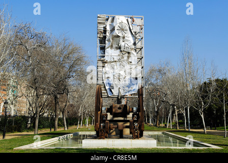 Spanien, Katalonien, Barcelona, die Skulptur Exposición Universal 1888 (1991) des Künstlers Antoni Clave, befindet sich in der Stockfoto