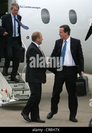 David William Donald Cameron, Premierminister des Vereinigten Königreichs & Nordirland kommt in Belfast. Stockfoto