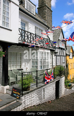 Ferienhäuser in den Hang Dorf Clovelly in Devon Stockfoto