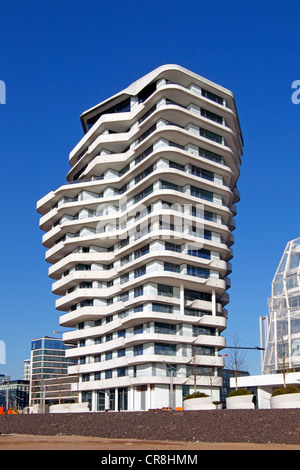 Marco Polo Tower in der Hafencity Bezirk, Hafen Hamburg, Hamburg, Deutschland, Europa Stockfoto