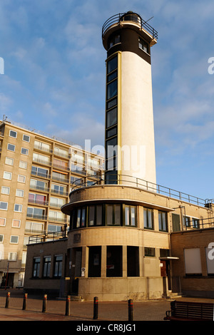 Zeemuseum Vuurtoren, Leuchtturm, Blankenberge, West-Flandern, Belgien, Europa Stockfoto