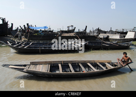 Bangladesch, Dorf Kalabogi am Fluss Shibsha in der Nähe von Golf von Bengalen, Völker sind am stärksten vom Klimawandel betroffen Stockfoto