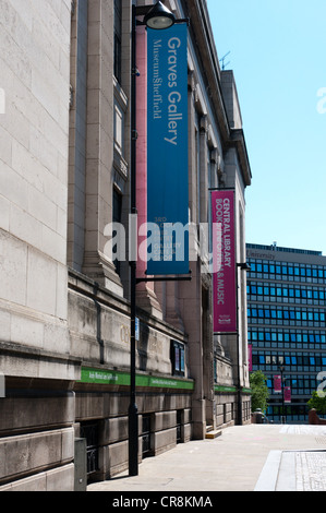 Die Gräber Galerie und Zentralbibliothek in Sheffield Stockfoto