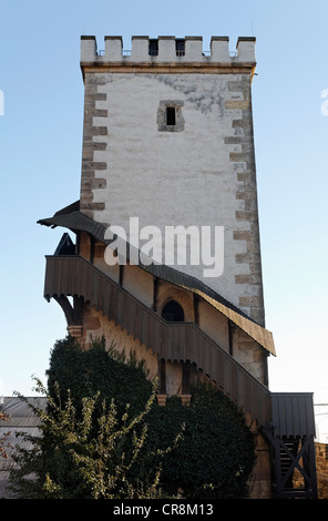 Südturm mit Außentreppe, Wartburg bei Eisenach, Thueringer Wald, Thüringen, Deutschland, Europa Stockfoto