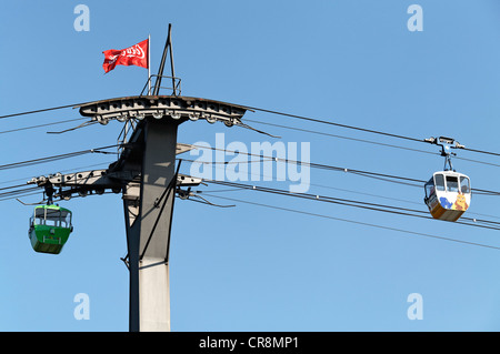 Rheinseilbahn Seilbahn über den Rhein in Köln, Nordrhein-Westfalen, Deutschland, Europa Stockfoto