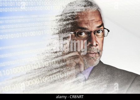 Porträt von pixelig Geschäftsmann Stockfoto