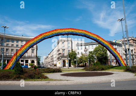 Regenbogen - eine interaktive öffentliche Installation konzipiert von Julita Wójcik, Warschau, Polen Stockfoto