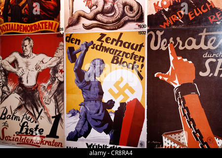 Wahlplakate der politischen Parteien aus dem Jahr 1938, Sozialdemokraten, Gedenkstätte Deutscher Widerstand, Bendlerblock, Berlin-Mitte Stockfoto