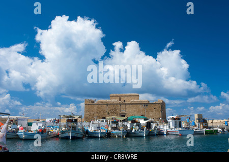 Festung im Hafen von Paphos, Paphos, Süd-Zypern, Zypern Stockfoto