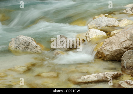 Verlauf des Flusses Soca im Soca-Tal, Slowenien, Europa Stockfoto