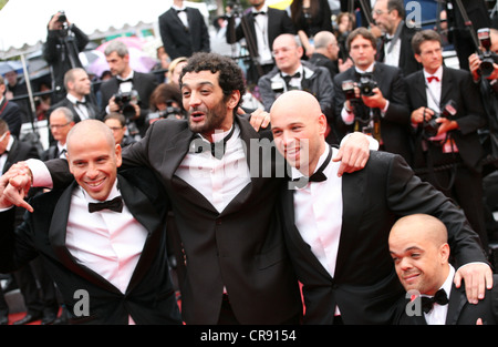 Ramzy Bediai, Franck Gastambide, Medi Sadoun und Jib Pocthier Besetzung des Films Les Kaira Ankunft bei den Filmfestspielen von Cannes Stockfoto