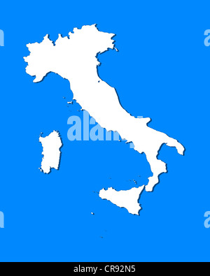 Politische Karte von Italien mit den verschiedenen Regionen. Stockfoto