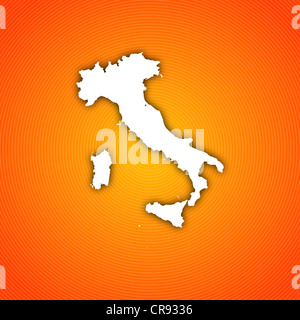 Politische Karte von Italien mit den verschiedenen Regionen. Stockfoto