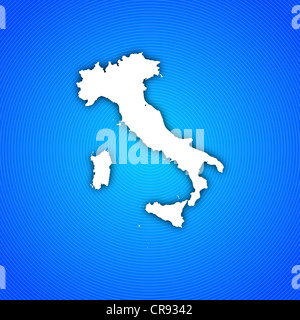 Politische Karte von Italien mit den verschiedenen Regionen. Stockfoto