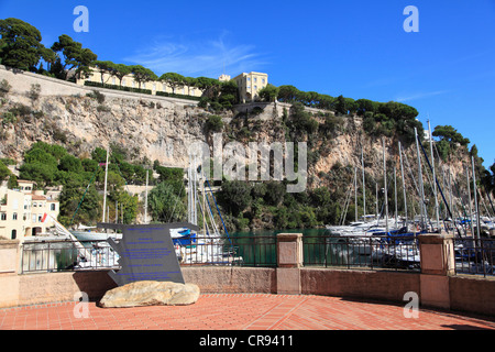 Port de Fontvieille, Fontvieille Harbor, The Rock, Grimaldi-Palast, Royal Palace, Monaco, Cote d ' Azur, Mittelmeer, Europa Stockfoto