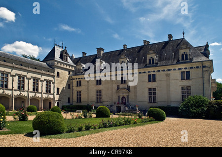 Chateau de Brézé Schloss, erbaut im Jahre 1060, umgebaut im 16. und 19. Jahrhundert, eine der Loire-Schlösser, in der Nähe von Saumur Stockfoto